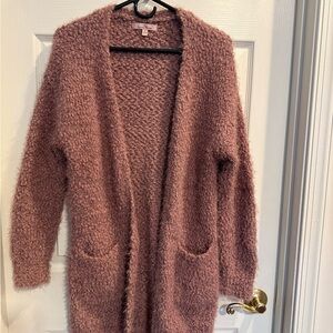 Love Tree Fuzzy Mauve Cardigan